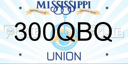 300QBQ Mississippi License Plate