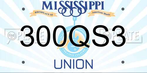 300QS3 Mississippi License Plate