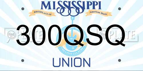 300QSQ Mississippi License Plate