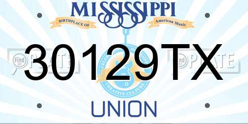 30129TX Mississippi License Plate