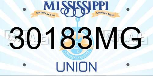 30183MG Mississippi License Plate