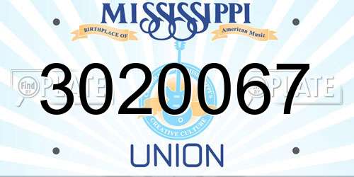 3020067 Mississippi License Plate