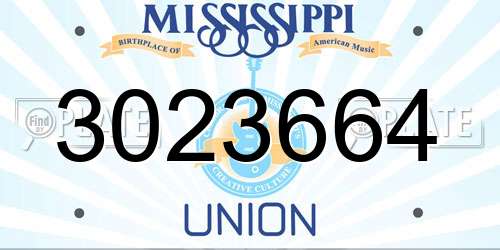 3023664 Mississippi License Plate