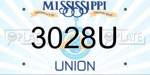 3028U Mississippi License Plate