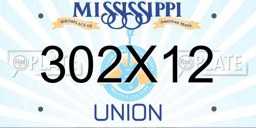 302X12 Mississippi License Plate