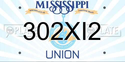 302XI2 Mississippi License Plate