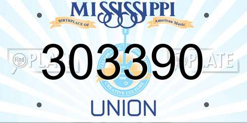 303390 Mississippi License Plate