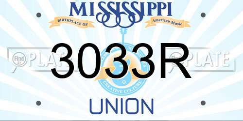 3033R Mississippi License Plate