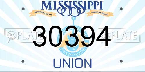 30394 Mississippi License Plate