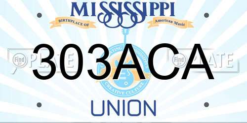 303ACA Mississippi License Plate