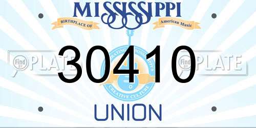 30410 Mississippi License Plate