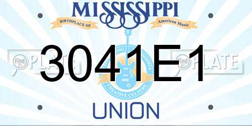 3041E1 Mississippi License Plate