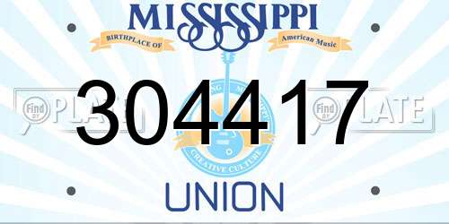 304417 Mississippi License Plate