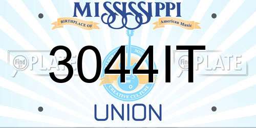 3044IT Mississippi License Plate