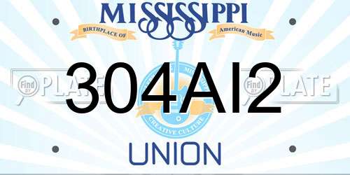 304AI2 Mississippi License Plate