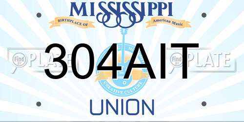 304AIT Mississippi License Plate