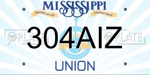 304AIZ Mississippi License Plate