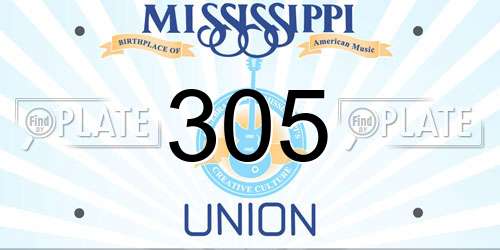 305 Mississippi License Plate