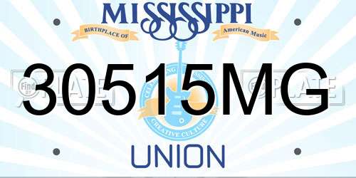 30515MG Mississippi License Plate