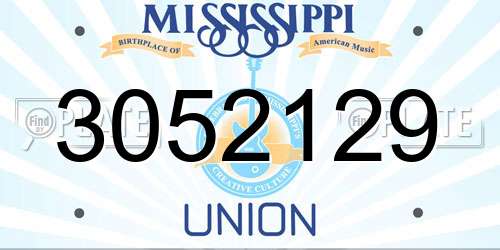 3052129 Mississippi License Plate