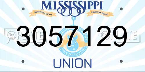 3057129 Mississippi License Plate