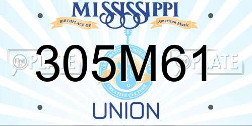 305M61 Mississippi License Plate