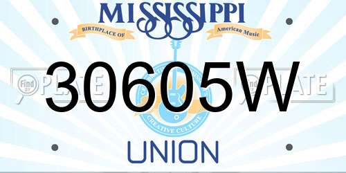 30605W Mississippi License Plate
