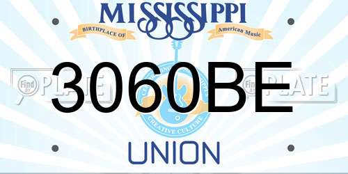 3060BE Mississippi License Plate