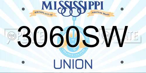 3060SW Mississippi License Plate