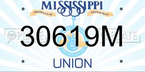 30619M Mississippi License Plate