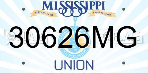 30626MG Mississippi License Plate