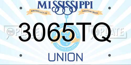 3065TQ Mississippi License Plate