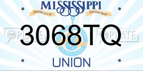 3068TQ Mississippi License Plate