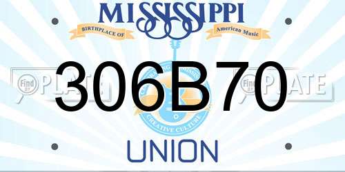 306B70 Mississippi License Plate