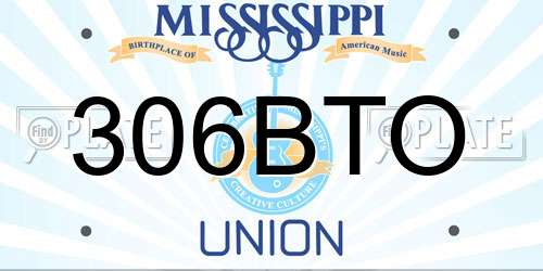 306BTO Mississippi License Plate
