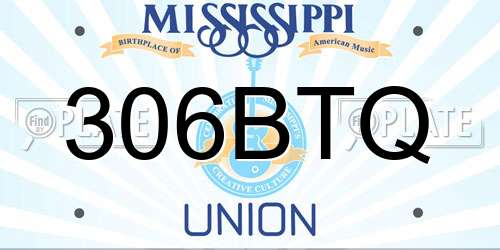 306BTQ Mississippi License Plate