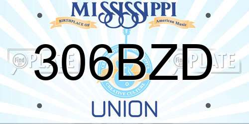 306BZD Mississippi License Plate