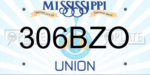 306BZO Mississippi License Plate