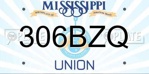 306BZQ Mississippi License Plate