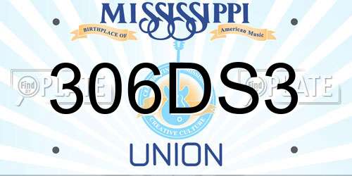 306DS3 Mississippi License Plate