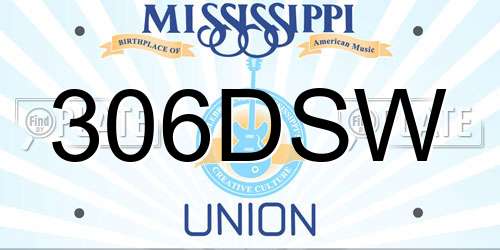 306DSW Mississippi License Plate