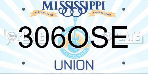 306OSE Mississippi License Plate