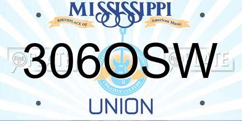 306OSW Mississippi License Plate