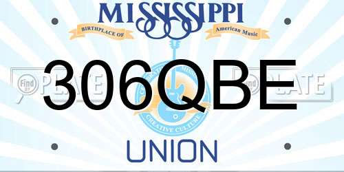 306QBE Mississippi License Plate