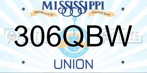 306QBW Mississippi License Plate