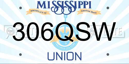 306QSW Mississippi License Plate