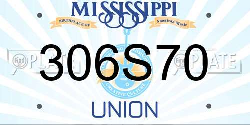 306S70 Mississippi License Plate