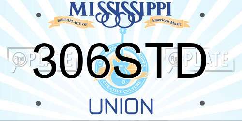 306STD Mississippi License Plate
