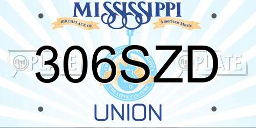 306SZD Mississippi License Plate