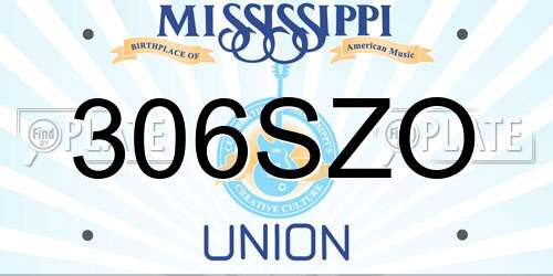 306SZO Mississippi License Plate